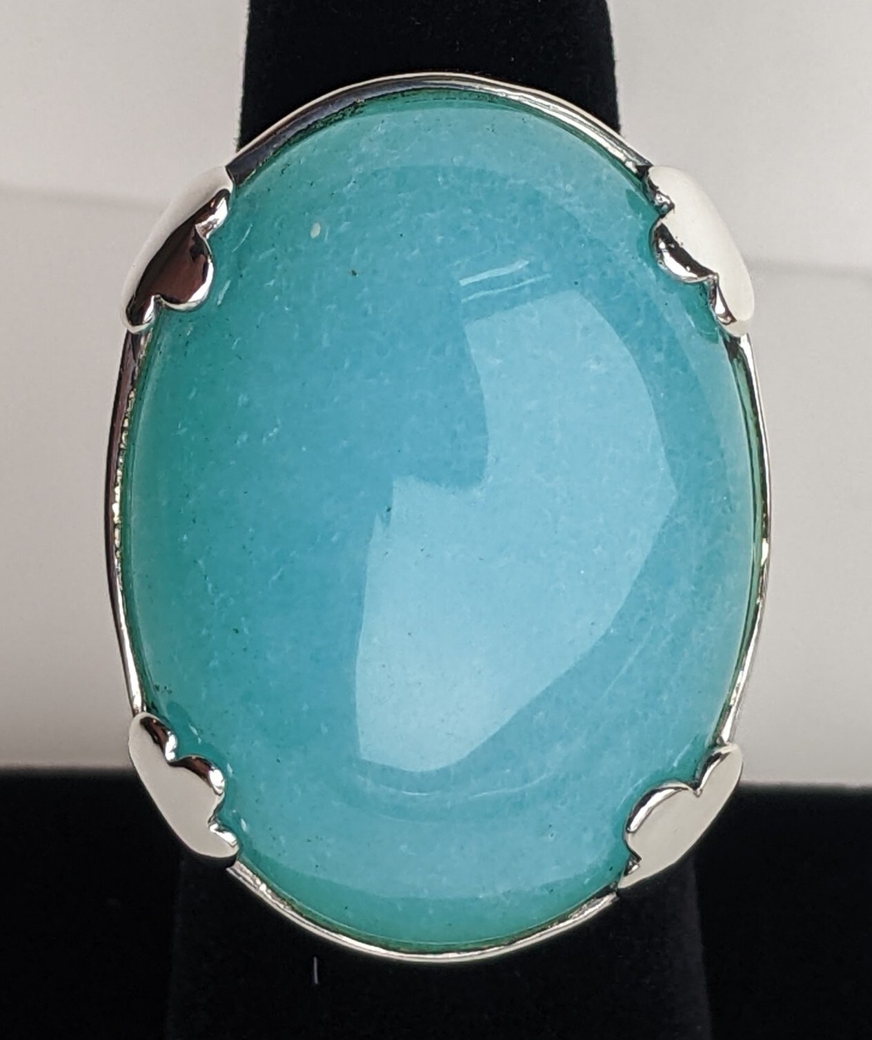 Sterling Silver Amazonite Statement Ring 24.3g Sz… - image 8