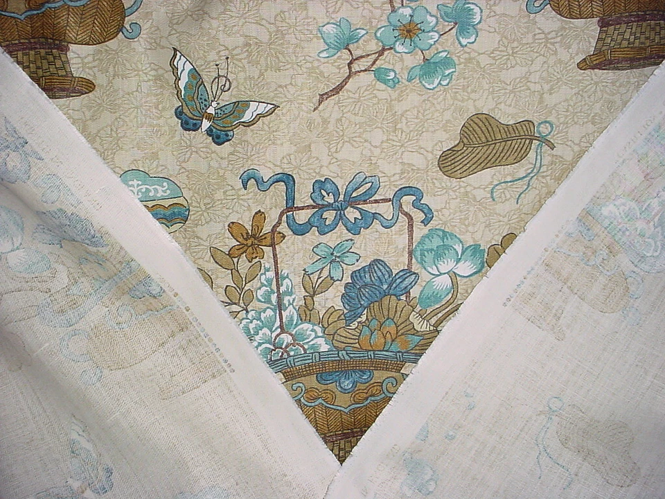 11Y GP & J Baker BP10313 Castleton Stone Indigo Drapery Upholstery Fabric - Image 4 of 4