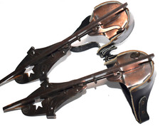 Vintage Pair of U.S. Club Metal  Leather Ice Skates No 16 1/2  Star