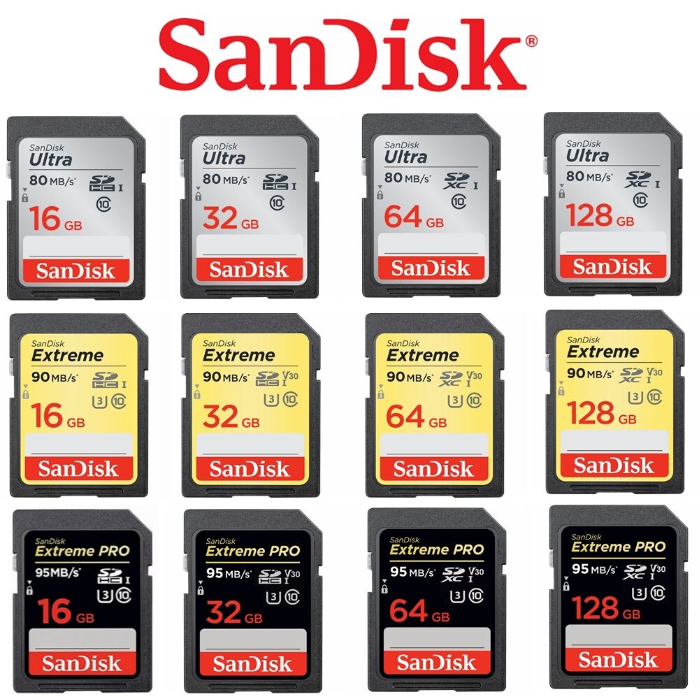 SD Card SanDisk 32GB 64G 128G 256G 16G Ultra Extreme Pro SDHC SDXC Camera Memory