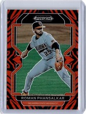 2022 Prizm Draft Picks Tiger Stripe Roman Phansalkar 61/99 (B22) Angels