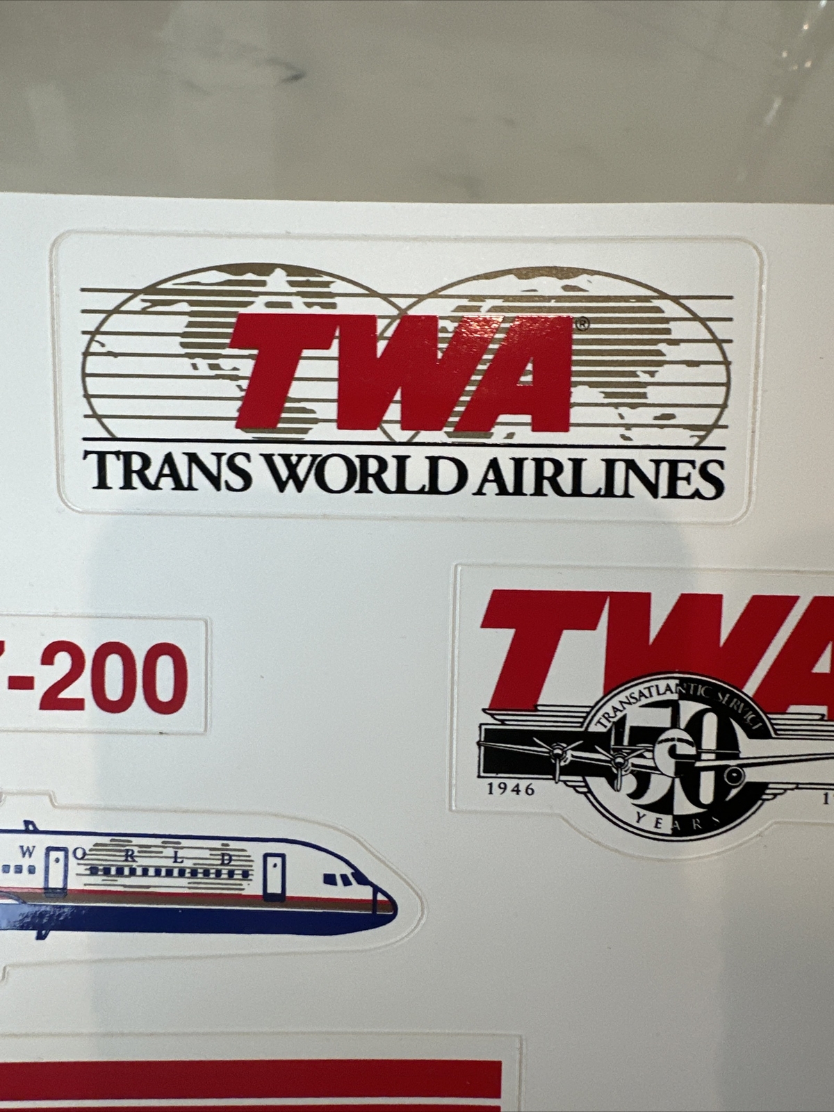 Vintage TWA Stickers Sheet | eBay