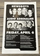Vintage Newsboys Audio Adrenaline Poster Concert Flyer Promo Ad 11” x 17"