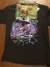 Bioworld T-REX Boys Black T-Shirt With Dinosaur Toys Size XXS 4-5 Gift Boys