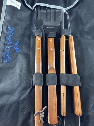 Oniva 3 Pc BBQ Tool Set Tote Grilling Spatula Tongs Fork Personalized For Ron - 第 2/3 張圖片