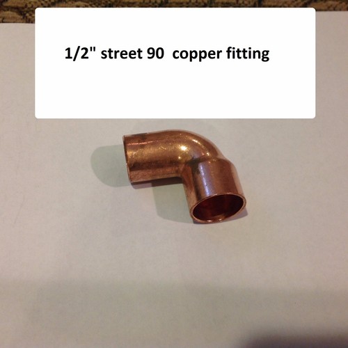 Copper Sweat Fitting Plumbing 1/2" x 1/2" street 90 - old stock fitting