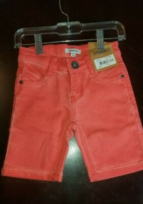 3Pommes a French Designer - 4T/5T Boys - Orange Bermuda Shorts 