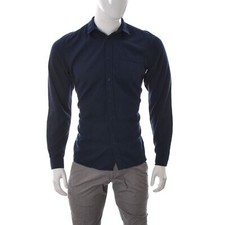 Jack  Jones Originals Men's Casual Shirt Button Up Long Sleeve Size M Dark Blue