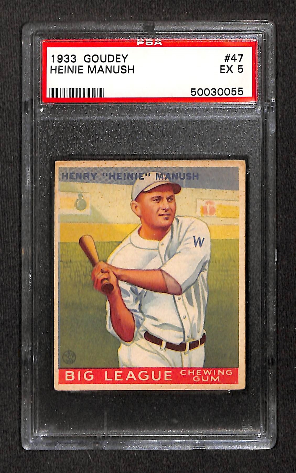 1933 Goudey #47 Heinie Manush PSA 5 EX 50030055