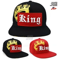King New Snapback Cap Hat 100% Cotton Crown King Adult Men's Adjustable OSFM