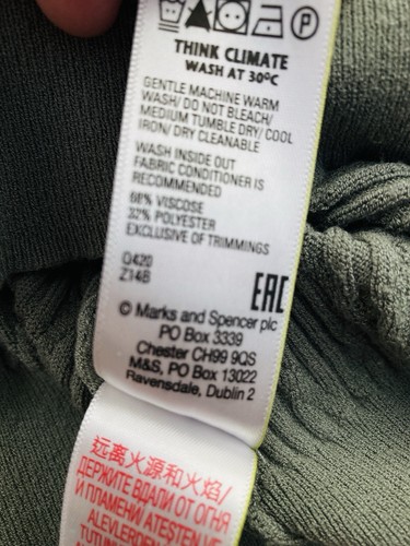M&S Gr. 22 Khaki Grün Pullover Herbst Winter Abend Stretchig TOP S1 - Bild 8 von 8