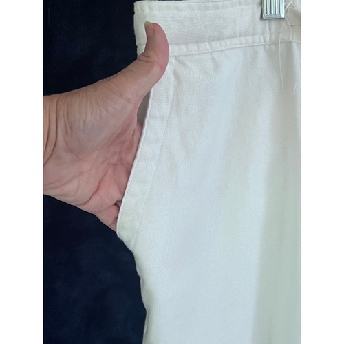 Claiborne White Linen Blend Casual Pants Drawstring Waist Medium Casual Medium - Picture 4 of 11