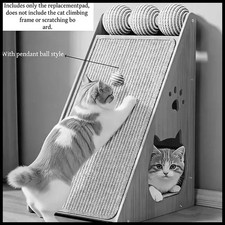 Standing Sisal Cat Scratcher with Hanging Ball, Space Saving Cat Furniture