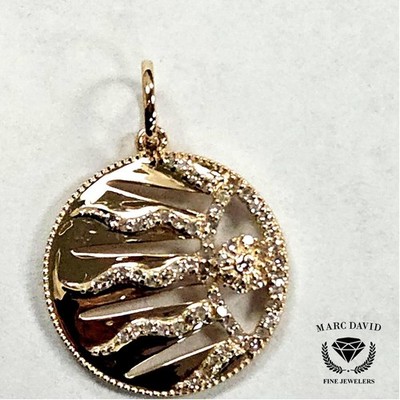 14 Karat Gold Pavé Diamond Evil Eye Talisman Pendant