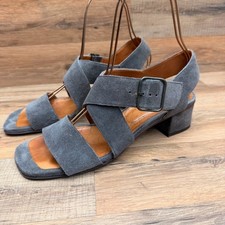 Chie Mihara size 8.5-9 Slinback Vintage Style gray suede heel Sandals
