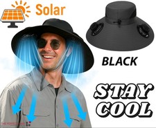 Solar USB Powered Fan Outdoor Fishing Hat Sunscreen Sun Hat With Dual Fan New