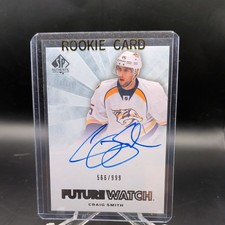 2011-12 SP Authentic Future Watch /999 Craig Smith #268 Rookie Auto RC Predators