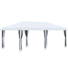 GAZEBO DA GIARDINO 6X3 M PIEGHEVOLE CON ZANZARIERA E BORSA DI TRASPORTO, CREMA