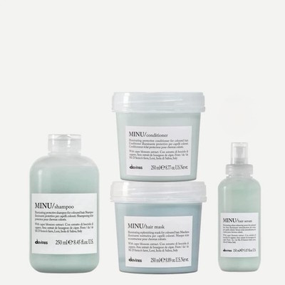 Davines Minu Set, Shampoo, Conditioner, Hair Mask And Hair Serum