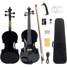 Acoustic Electric Violin 4/4 Full Size Violin Profesional 4 String Maple Spru...