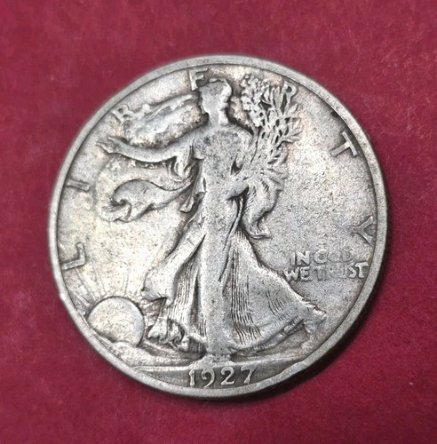 1927-S Walking Liberty Half Dollar Very Good Condition Key Date.