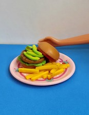 MATTEL BARBIE FOOD VEGGIE BURGER FRIES KITCHEN LITTLES ACCESSORIES COMB.SHIPPING