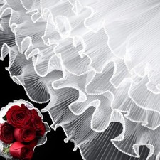 Bouquet Wrapping Paper with Pearl Florist 3pcs 4 meters Long Mesh White