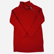 Athleta Cozy Karma Asym Tunic Sweatshirt Dress Womens Small Red Long Sleeve