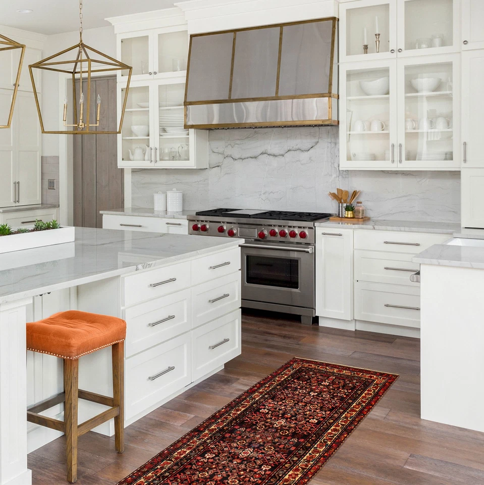 Alfombra de corredor vintage anudada a mano alfombra de lana oriental tradicional de 3'5" x 11'5" Foto 2 de 4