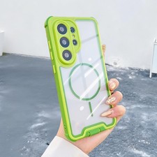 For Samsung Galaxy S26 S25 S24 S23 Plus Ultra Colorful Magnetic Clear Phone Case
