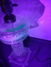 Thousand Eye Adams Henry Nathan Russell Lamp Tall Blue Tinted Glows GE Uranium