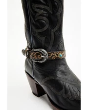 Boot Barn Women's Concho Tooled Strap Boot Jewelry Brown