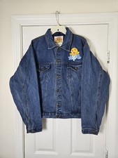 Vintage Embroidered Tweety Bird Denim Jacket Adult Size Medium Looney Tunes