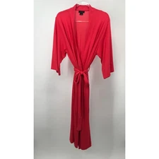 Natori Womens Pink Knit Midi Length Robe Size M