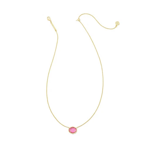 Kendra Scott Henley Pendant In - Gold/Hot Pink Glitter One Size - product listing photo