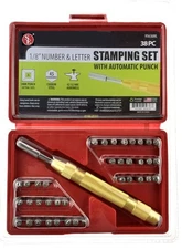 Sona Enterprises 38pc -  1/8" Number & Letter Stamping Set w/ Automatic Punch