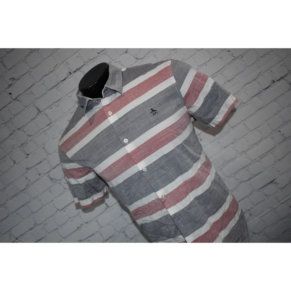 Original Penguin Munsingwear Dress Shirt Men Size Large Heritage Slim Fit Gray - Image 3 of 4