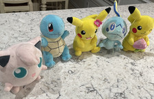 Pokemon Lot Of 5 Plush 8" PIKACHU pre-owned enjoyed