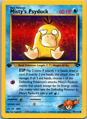 Pokémon Misty's Psyduck 90/132 - Gym Challenge - 1. Edition Englisch 1995