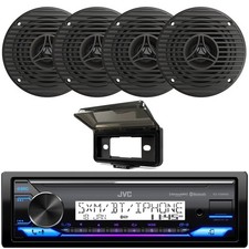 JVC KD-X38MBS Single DIN Marine Bluetooth Receiver W/Cover, 4x 3.5" 75W Speakers