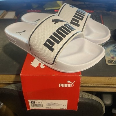Puma Classic Leadcat 2.0 White Slides Men s Size 11 NWT (384139-02)