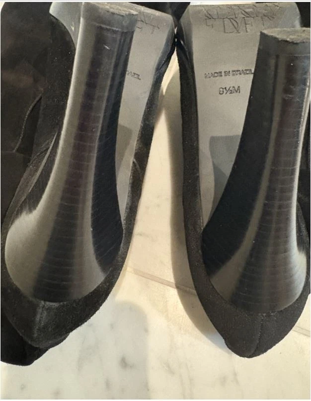 Diane VON Furstenberg DVF Botas de Cuero Gamuza Hasta la Rodilla Negras 8.5 Foto 4 de 4