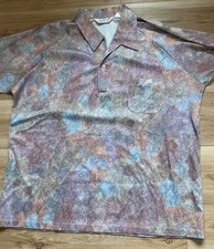 Vintage LILLY DACHE mens Shirt DISCO POLO Golf Size XXL  OPEN COLLAR 70'S USA