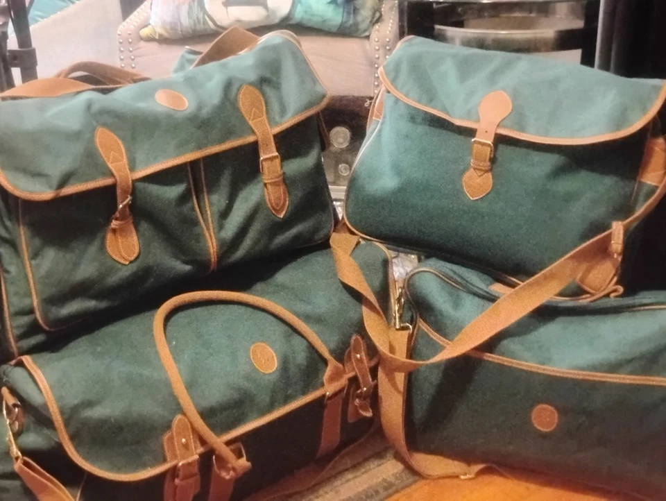 RALPH LAUREN VTG GREEN TRAVEL BAGS LOT 4PC - Image 2 of 4