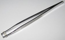 High Quality 4.8" Angled Tip Stainless Steel Tweezers Designed to Grasp Small