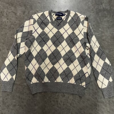 Polo Golf Ralph Lauren Womens Size Medium Argyle Sweater Wool Cashmere