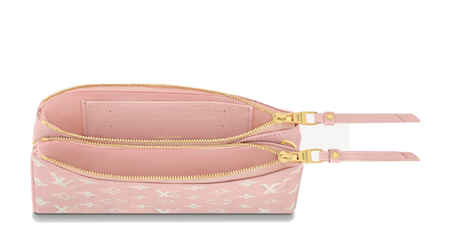 New Louis Vuitton Pink Double Zip Pochette Empreinte
