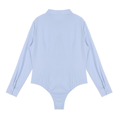 Camisa de esmoquin para mujer Blusa con botones Camiseta interior Informal Body diario - Imagen 29 de 50