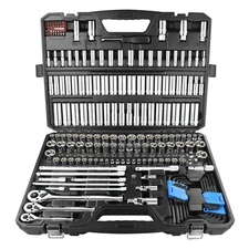 BOEN 225PCS Mechanic Tool Set, 1/4" & 3/8" & 1/2" Drive Socket Wrench Set