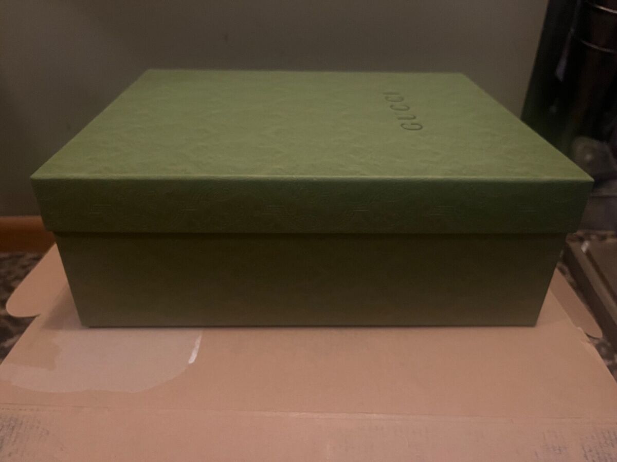 14.5x11.5x5.25” Green Gucci Box Inside Shipping Box With 14.5x11.5x5.25” Green Gucci Box Inside Shipping Box With